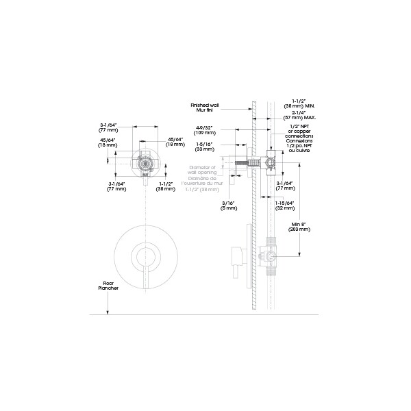 Rough-In 3-Way Diverter Valve